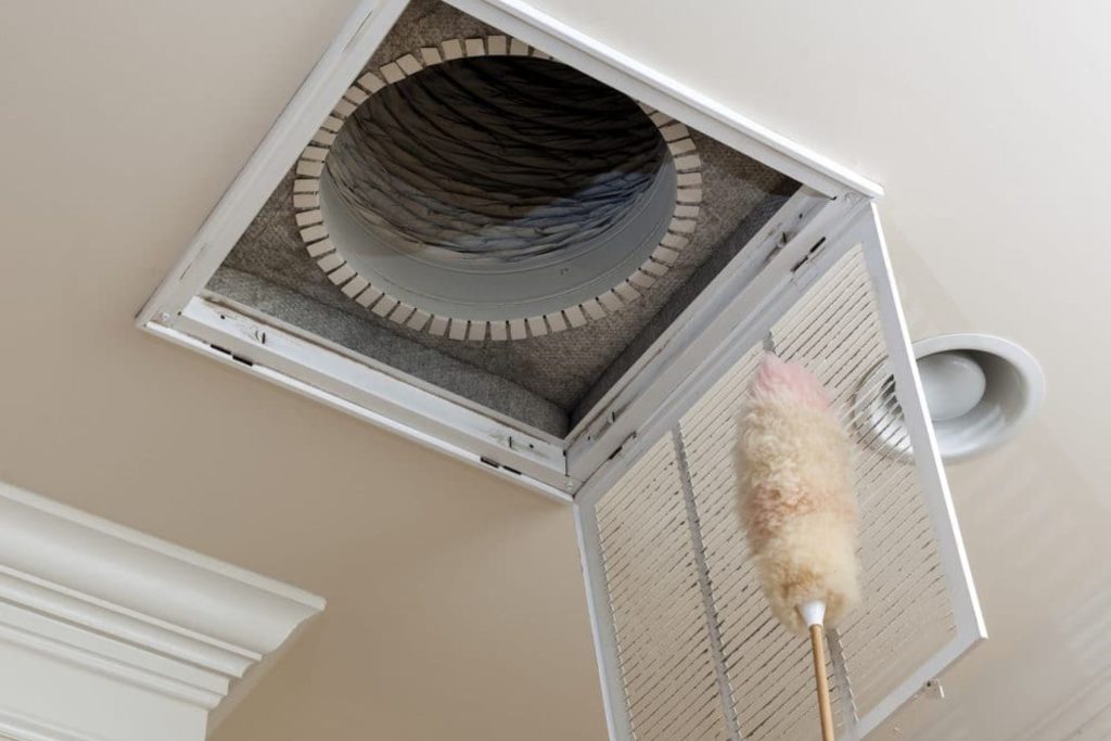 White ceiling fan with a brush attached, symbolizing HVAC mold removal services in San Francisco, California.